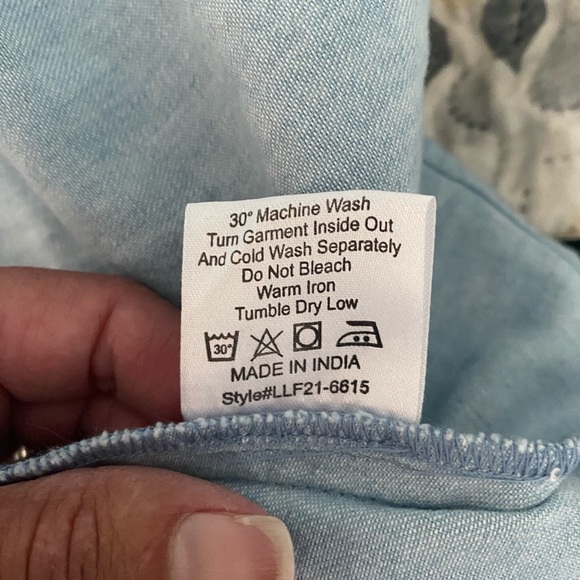 Love The Label Anthropologie Blue Denim Chambray nightgown cutout dress - Picture 11 of 14